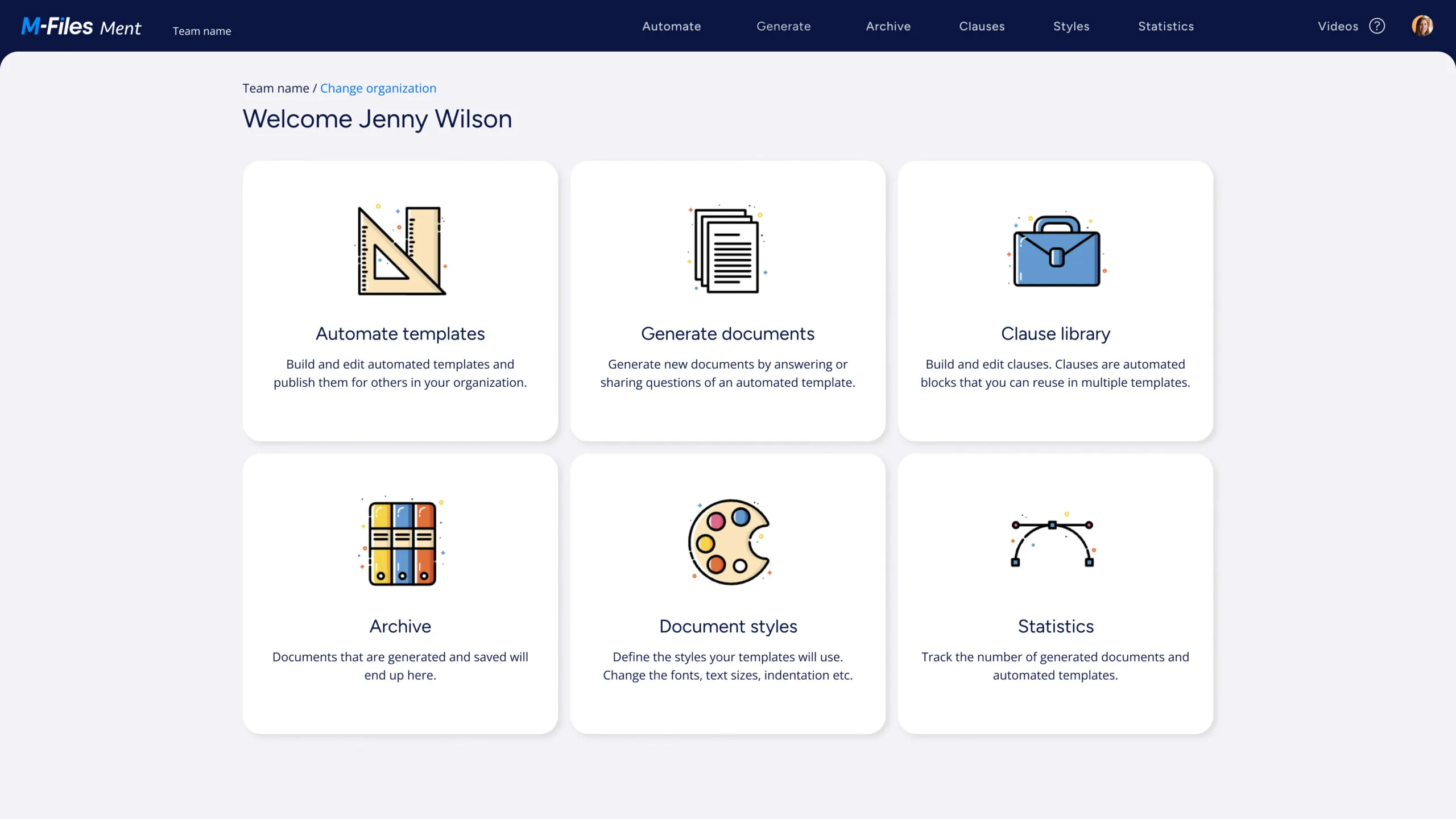 100% Visual Document Automation Interface