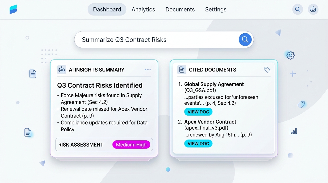 M-Files Aino Generative AI Document Assistant Interface